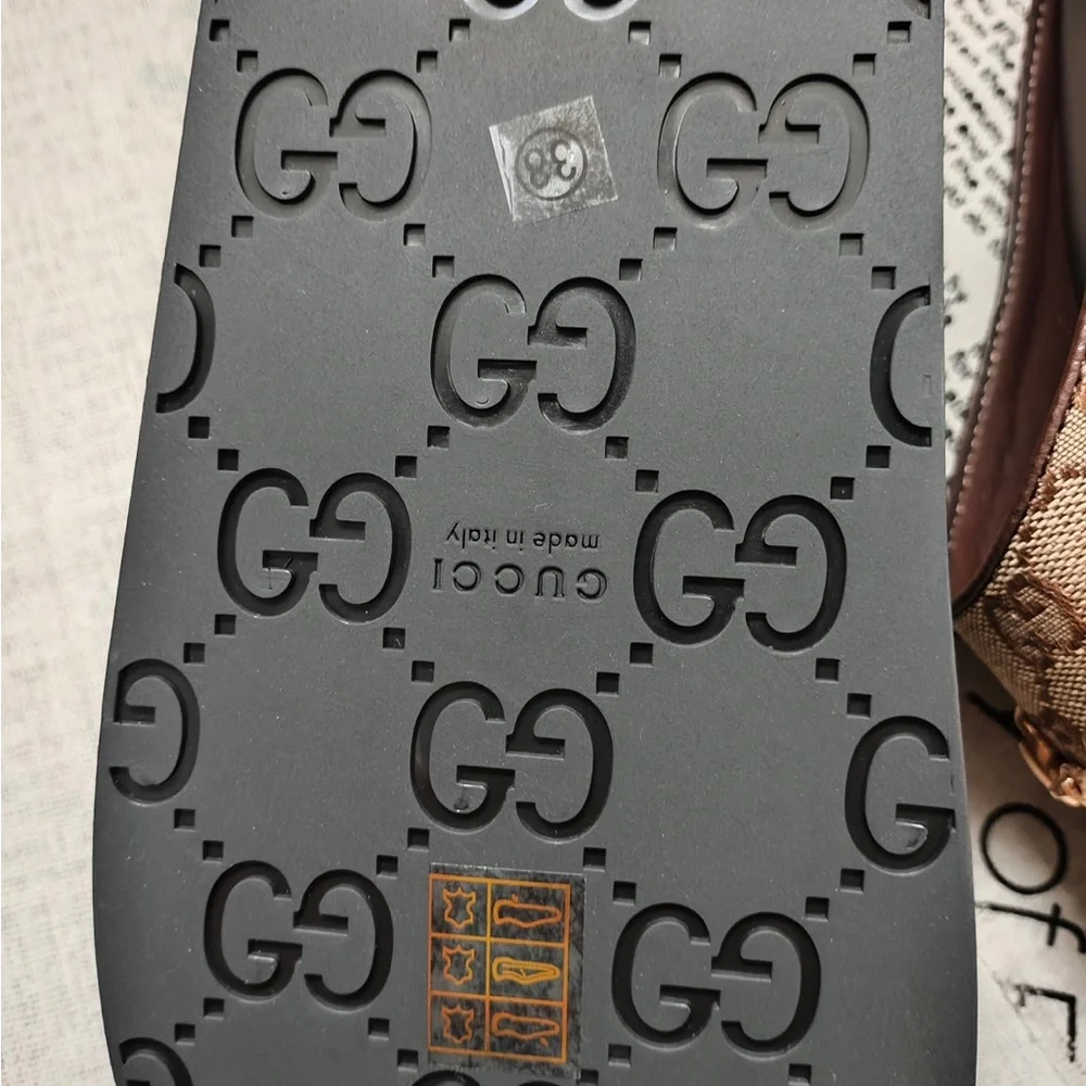 Gucci Brown GG Supreme Horsebit Slip-On Clogs